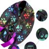 Black Rainbow Paw Euro Scrub Caps by TOVELLE Unisex Adjustable Hat-1