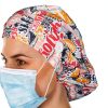 Surgical Scrub Hat, Surgical Cap for Women and Men, Working Cap with Buttons, Reusable and Washable Bouffant Scrub Cap, Gorros Quirurgicos para Mujer Multi-3