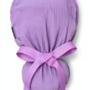 Ponytail Scrub Cap Women Lavender Surgical Cap with Buttons by Tovelle-4