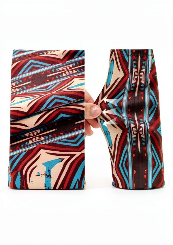 Ponytail Scrub Cap for Women – Brown Tribal Pattern Surgical Cap with Buttons, Sweatband & Double-Sided Print, Adjustable Surgical Hat for Women to Secure Long Hair and Helps Reduce Static Buildup-5