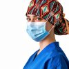 Ponytail Scrub Cap for Women – Brown Tribal Pattern Surgical Cap with Buttons, Sweatband & Double-Sided Print, Adjustable Surgical Hat for Women to Secure Long Hair and Helps Reduce Static Buildup-6