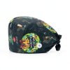 Christmas Scrub Cap Adjustable Bouffant Hat Green Black-1