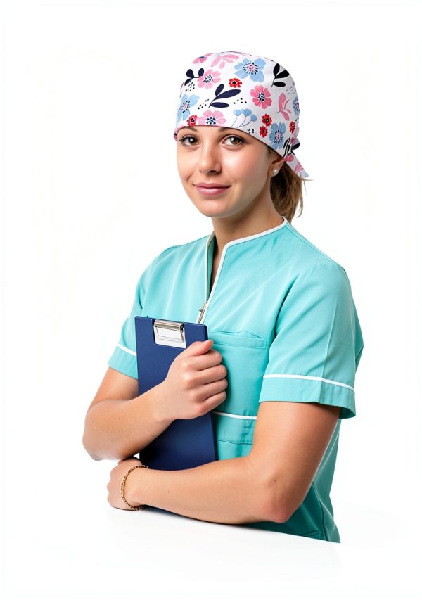 Floral Double-Sided Scrub Caps by TOVELLE Breathable Surgical Hat-6