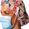 Surgical Scrub Hat, Surgical Cap for Women and Men, Working Cap with Buttons, Reusable and Washable Bouffant Scrub Cap, Gorros Quirurgicos para Mujer Multi-0