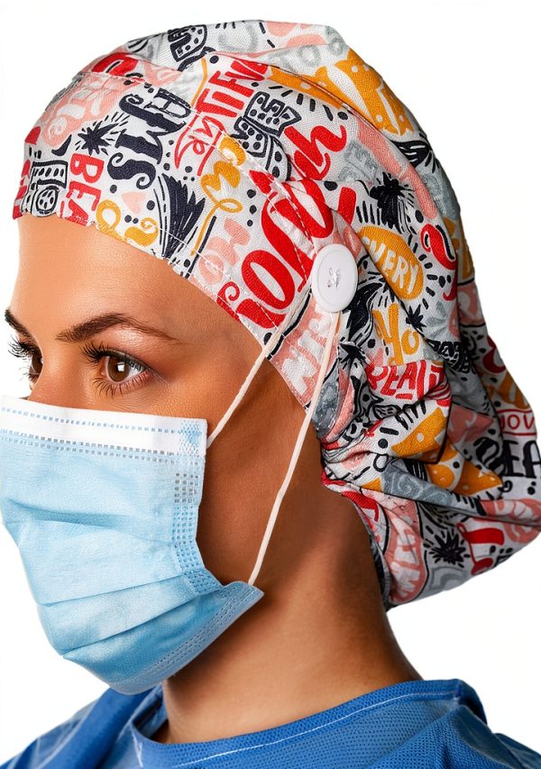 Surgical Scrub Hat, Surgical Cap for Women and Men, Working Cap with Buttons, Reusable and Washable Bouffant Scrub Cap, Gorros Quirurgicos para Mujer Multi-0