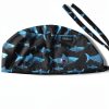 Tie-Back Scrub Cap with Button and Sweatband Modern Classic, Black Shark Print Double-Sided Adjustable Medical Hat for Men, Soft Comfortable, No-Slip for Long-Hour Wear-1