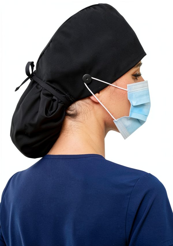 Satin Lined Scrub Cap, Adjustable Surgical Cap with Sweatband & Buttons, Soft and Wrinkle-Resistant Scrub Hat-6