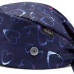 Blue Heart Double-Sided Printed Scrub Caps for Men and Women with Buttons, Adjustable Helps Reduce Static Buildup Medical Hats, Stylish and Breathable Surgical Caps with Sweatband for Long Hours-0