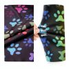 Ponytail Scrub Cap TOVELLE Surgical Hat Black Rainbow Paw Buttons-5