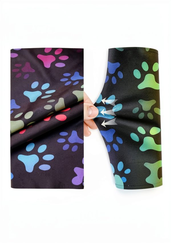 Ponytail Scrub Cap TOVELLE Surgical Hat Black Rainbow Paw Buttons-5