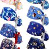 Scrub Caps 8 Pack Adjustable Bouffant Hats with Sweatband for Women-0
