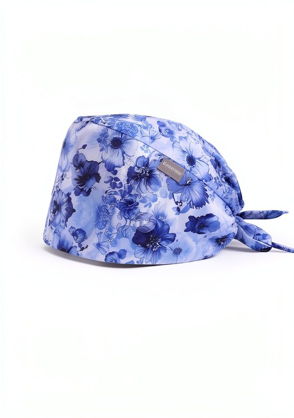 Kousenpu Scrub Cap for Women Blue Nurse Hat with Adjustable Sweatband-1