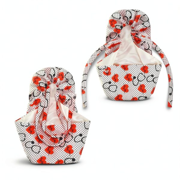 Satin Lined Nurse Cap Jamntower Adjustable 9‑Piece Set with Button-1