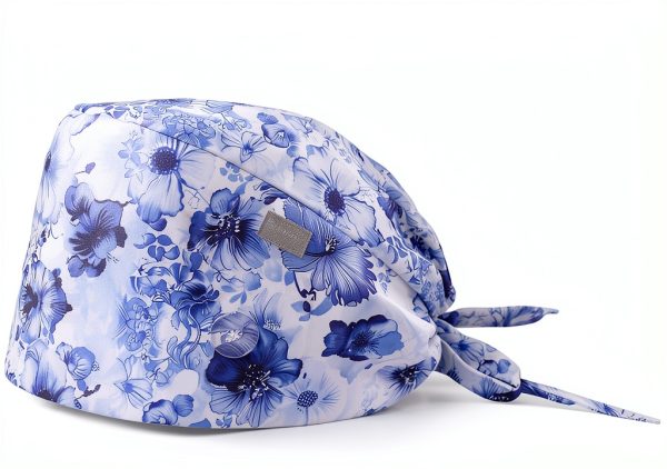 Kousenpu Scrub Cap for Women Blue Nurse Hat with Adjustable Sweatband-5