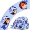 Kousenpu Scrub Cap for Women Blue Nurse Hat with Adjustable Sweatband-4