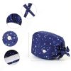 Heclia 2PCS Women Nurse Caps, Elastic Tie Back Scrub Cap, Nursing Working Caps with Adjustable Elastic Sweatband, Adjustable Sweatband Bouffant Hats, Breathable No-Slip Surgical Hat for Dentist Nurse-1