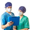 Heclia 2PCS Women Nurse Caps, Elastic Tie Back Scrub Cap, Nursing Working Caps with Adjustable Elastic Sweatband, Adjustable Sweatband Bouffant Hats, Breathable No-Slip Surgical Hat for Dentist Nurse-4
