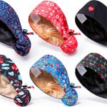 Satin Lined Nurse Cap Jamntower Adjustable 9‑Piece Set with Button-0