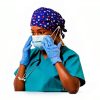 Heclia 2PCS Women Nurse Caps, Elastic Tie Back Scrub Cap, Nursing Working Caps with Adjustable Elastic Sweatband, Adjustable Sweatband Bouffant Hats, Breathable No-Slip Surgical Hat for Dentist Nurse-5