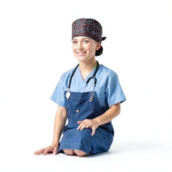 Satin Lined Nurse Cap Jamntower Adjustable 9‑Piece Set with Button-6