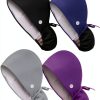 Satin Lined Scrub Caps 4pcs Adjustable Button Sweatband Nurse Hat-0